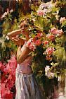 Surrounded Paintings - SURROUNDED BY FLOWERS by Garmash